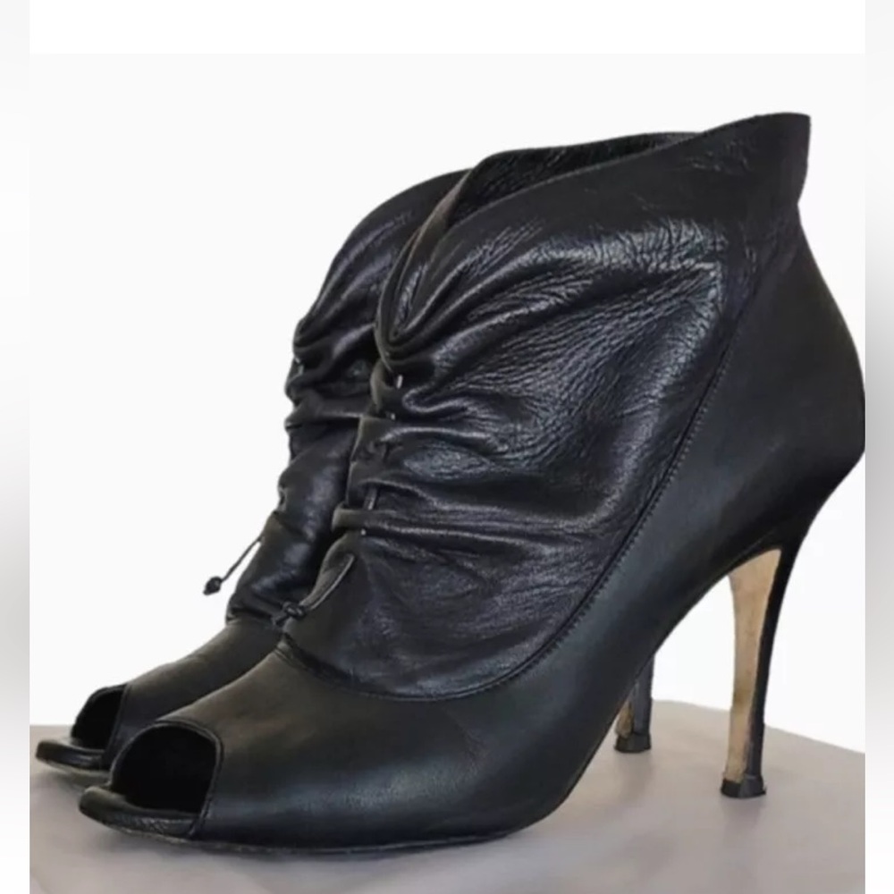 Manolo Blahnik Open Toe Booties